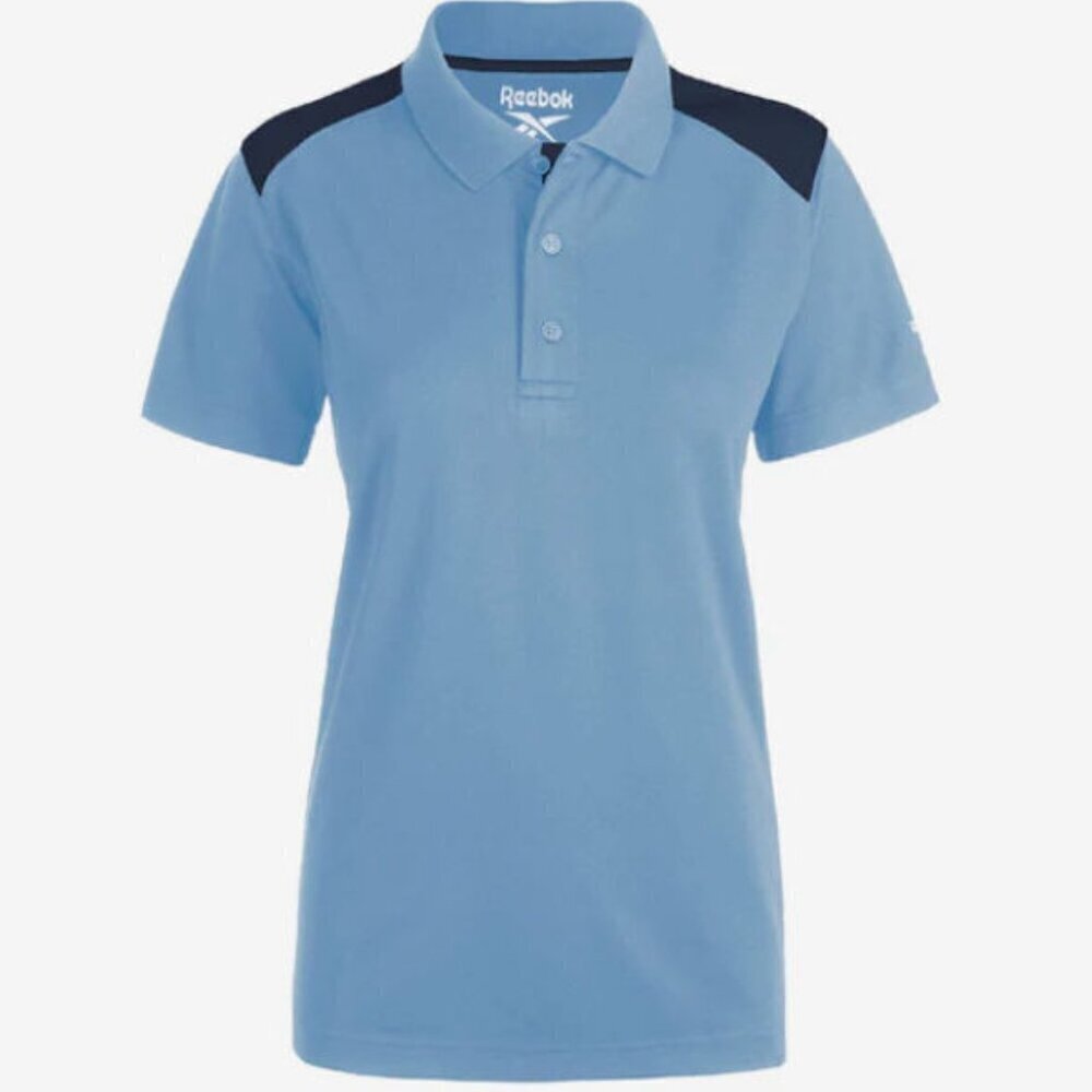 Reebok Women's Playoff Polo Shirt Light Blue / Navy Size: L NWT